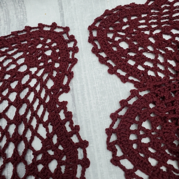 Beautiful Knit Tablemats - 6pc Set Wine - Picture 9 of 14